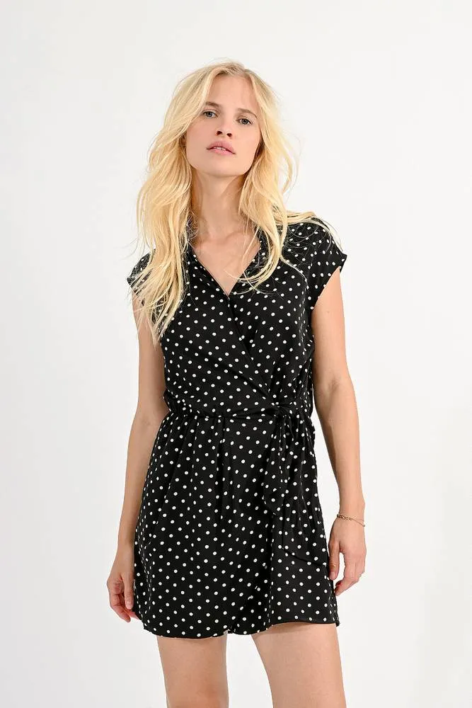 Ladies Woven Playsuit - Tuta Corta a Pois