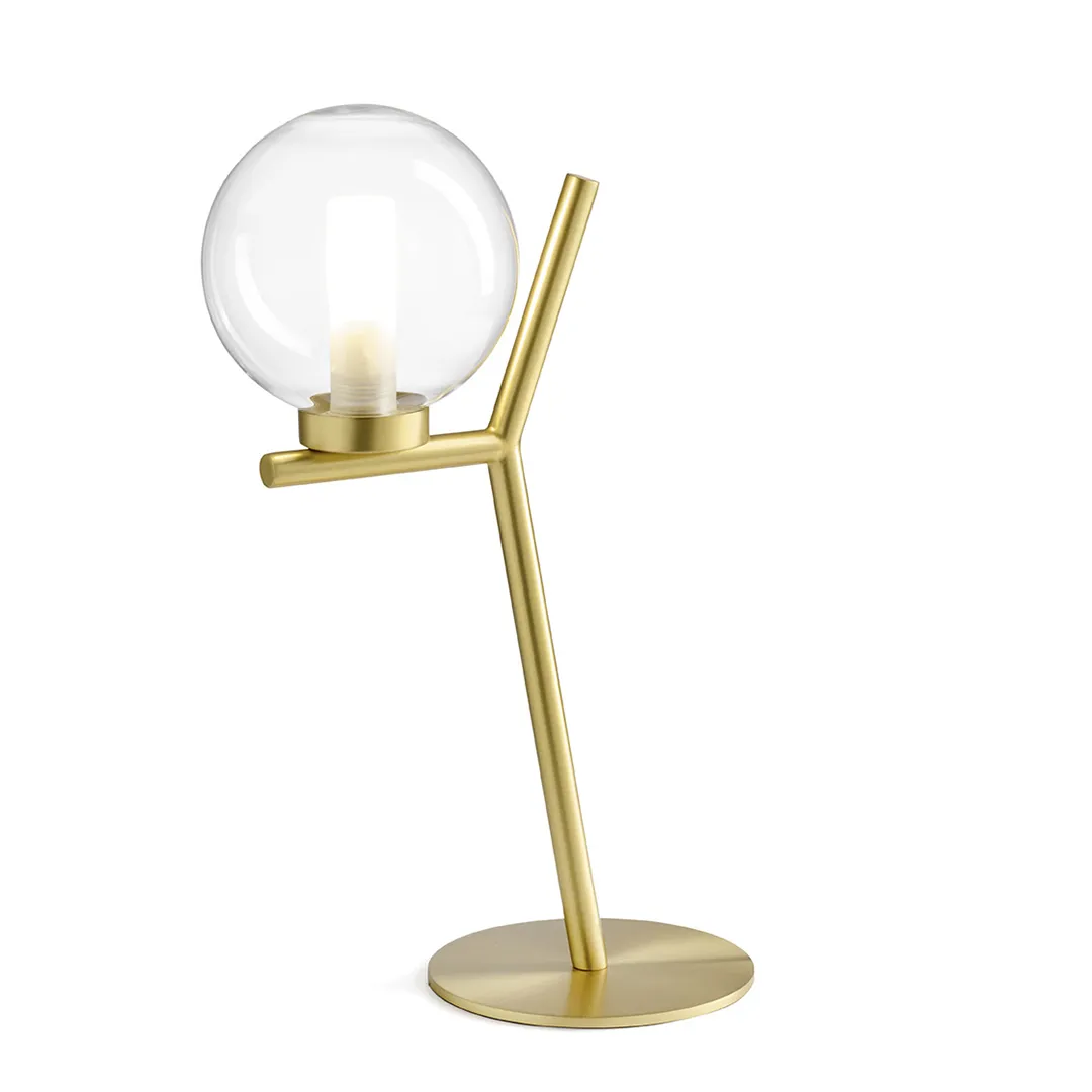 Lampada da Tavolo MILOOX – CAMELY Metallo Oro vetro Trasparente Dimmerabile 1 Luce
