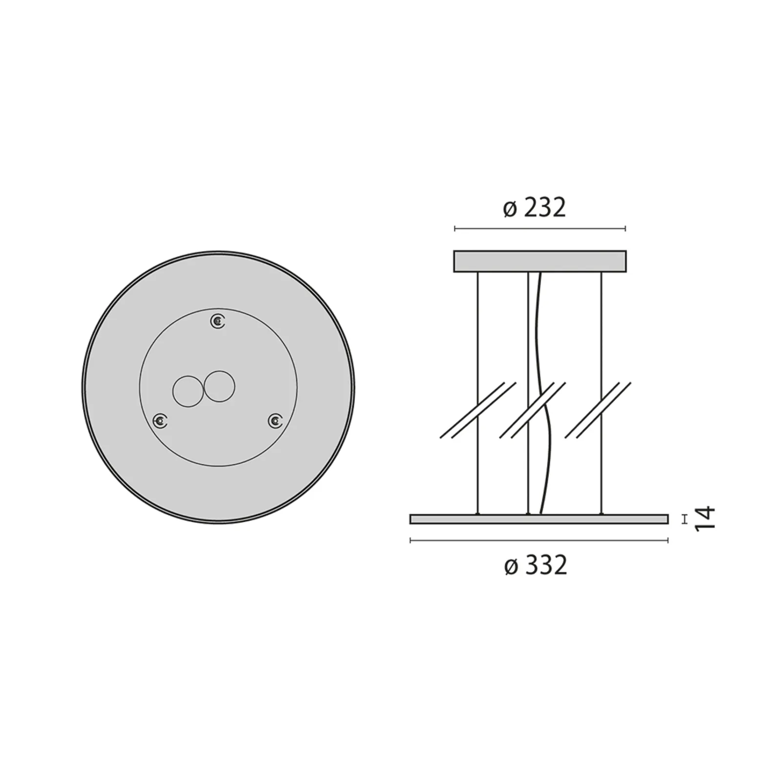 Lampada LED a sospensione FL Round 333 PL MP DALI 840