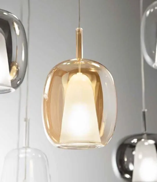 Lampadario Doppio Vetro Colorato Per Isola Cucina Moderna Thelma Ondaluce