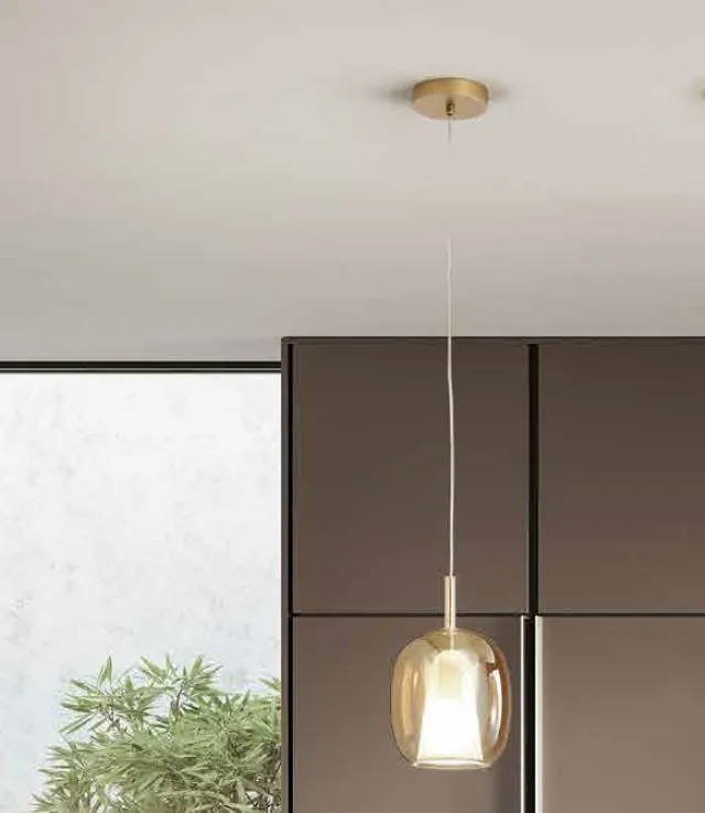 Lampadario Doppio Vetro Colorato Per Isola Cucina Moderna Thelma Ondaluce