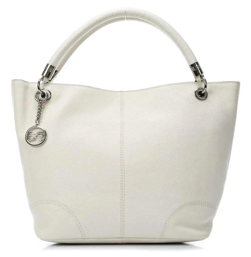  Lancel French Flair Borsa shopper pelle crema  