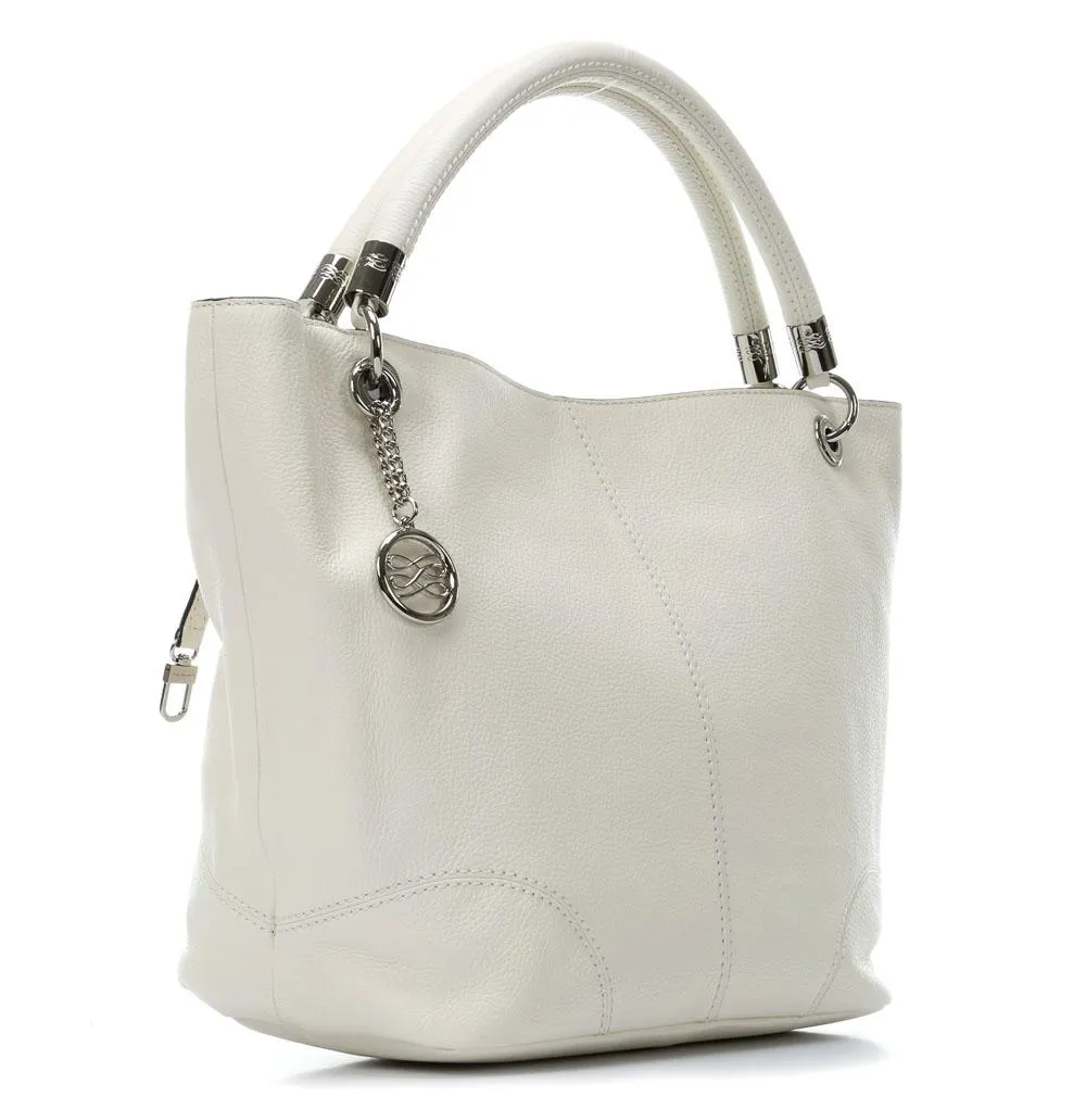  Lancel French Flair Borsa shopper pelle crema  