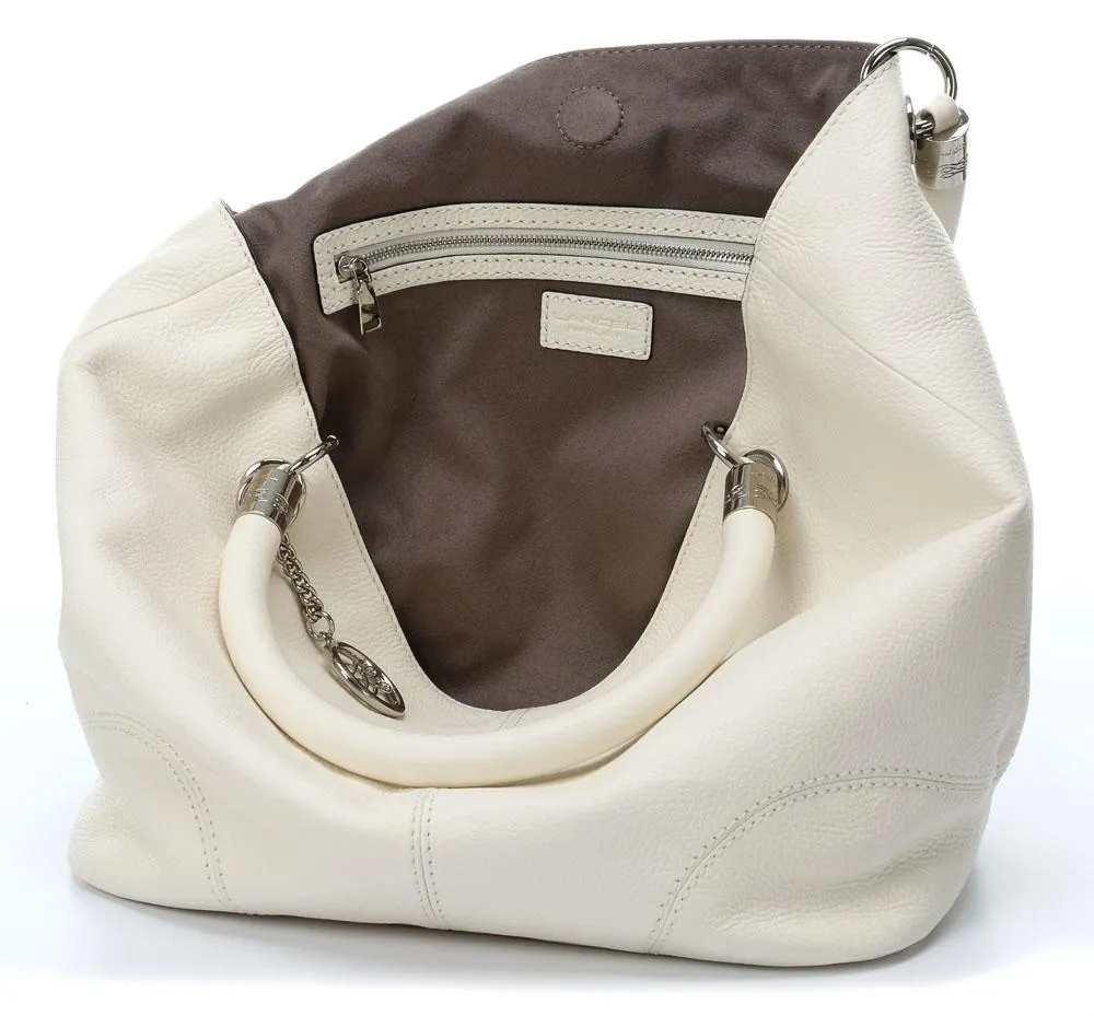  Lancel French Flair Borsa shopper pelle crema  