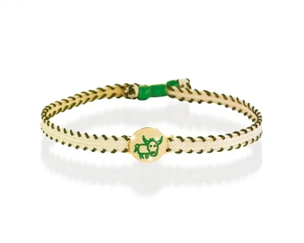 Le Bebè - 9k Yellow Gold Bracelet with boy and girl