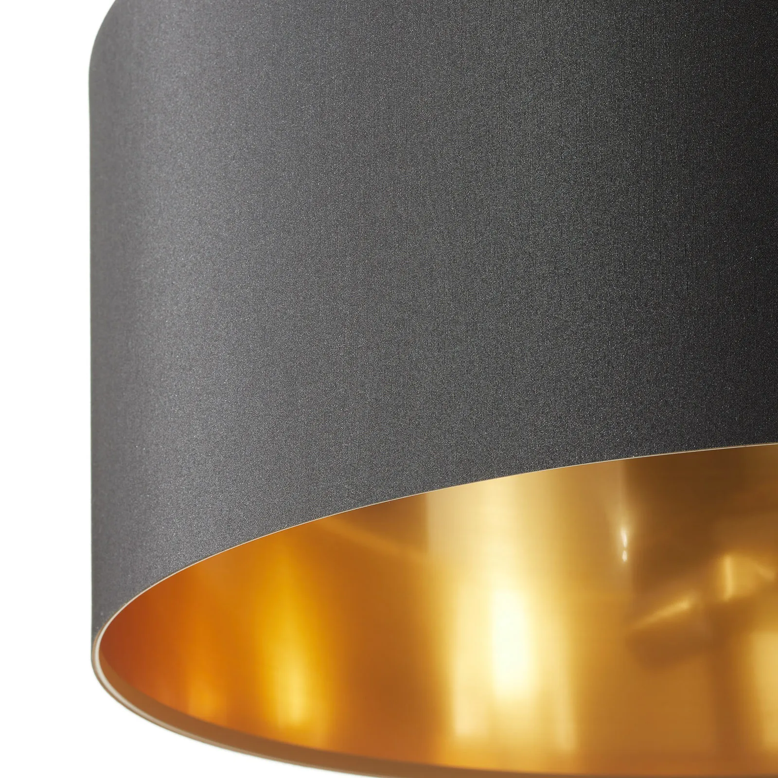 Lecio - lampada a sospensione di stoffa nero-oro