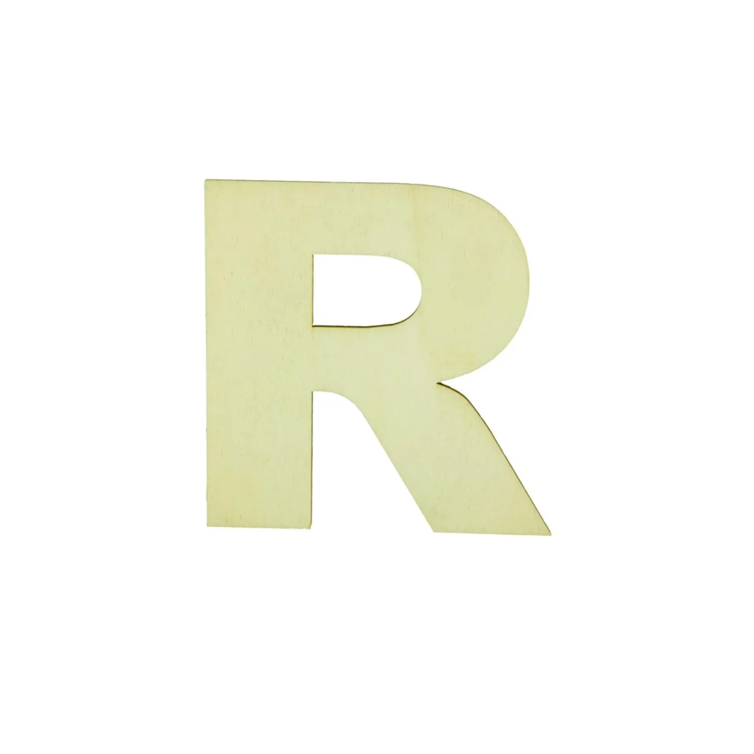 Lettera R decorativa in legno 12 cm
