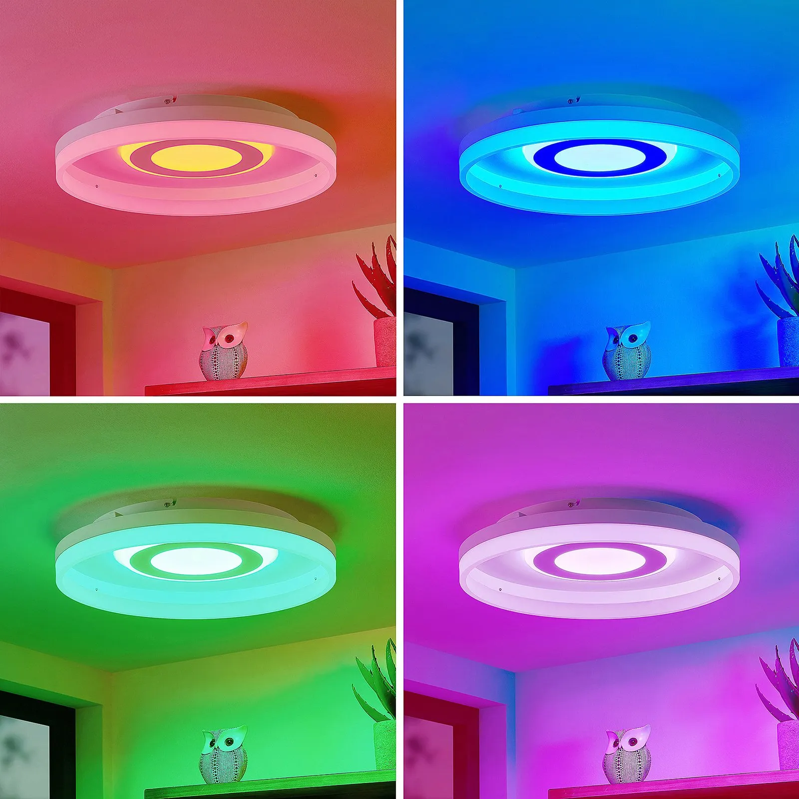 Lindby Gulda plafoniera LED, RBGW, bianco