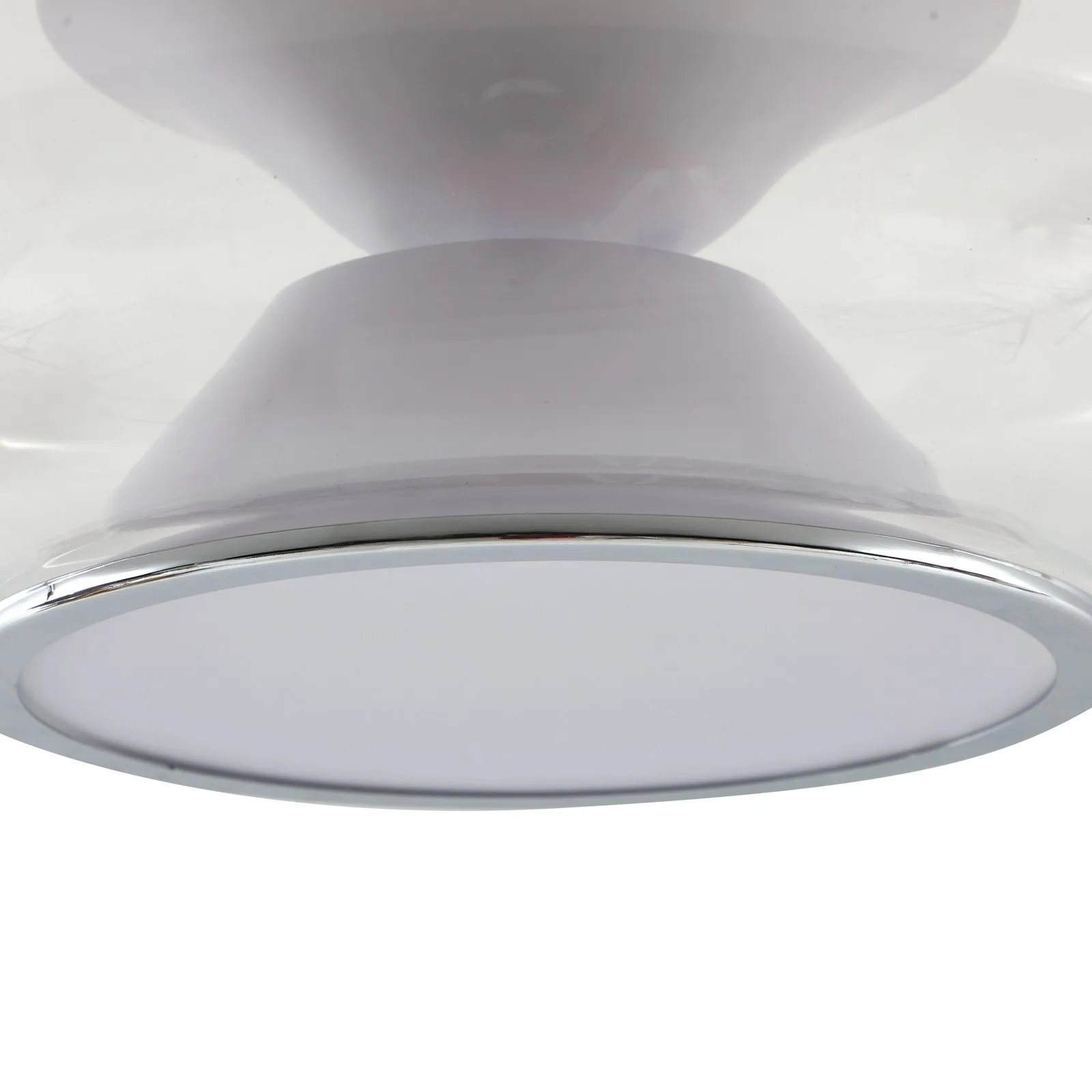 Lucande Plafoniera LED Orasa, vetro, bianco/chiaro, Ø 43 cm