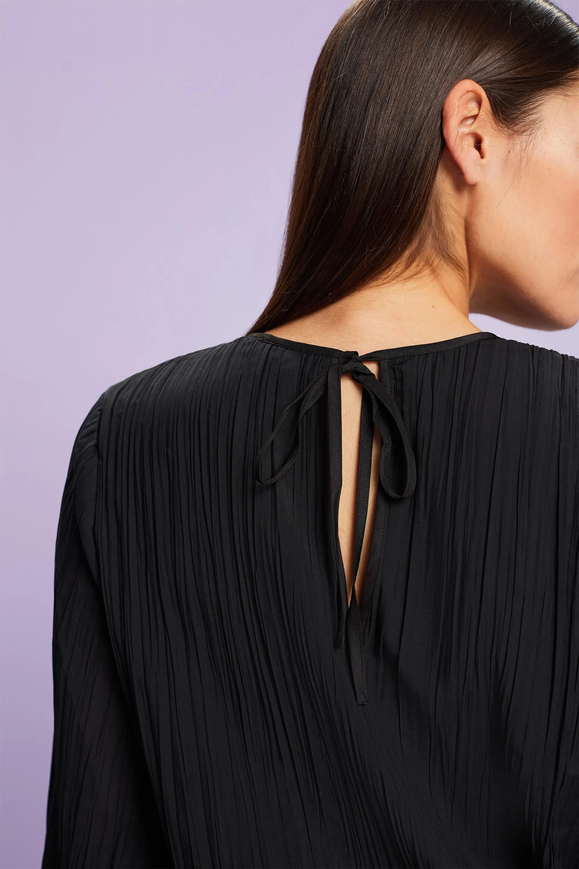 Maglia a maniche lunghe plissettata