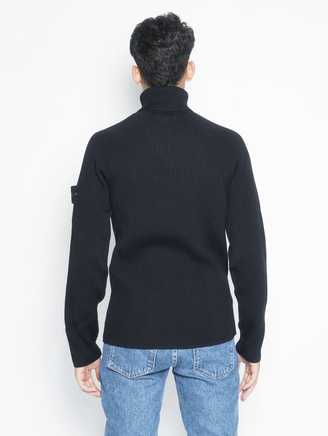 Maglia collo alto a costine 542C2 Nero