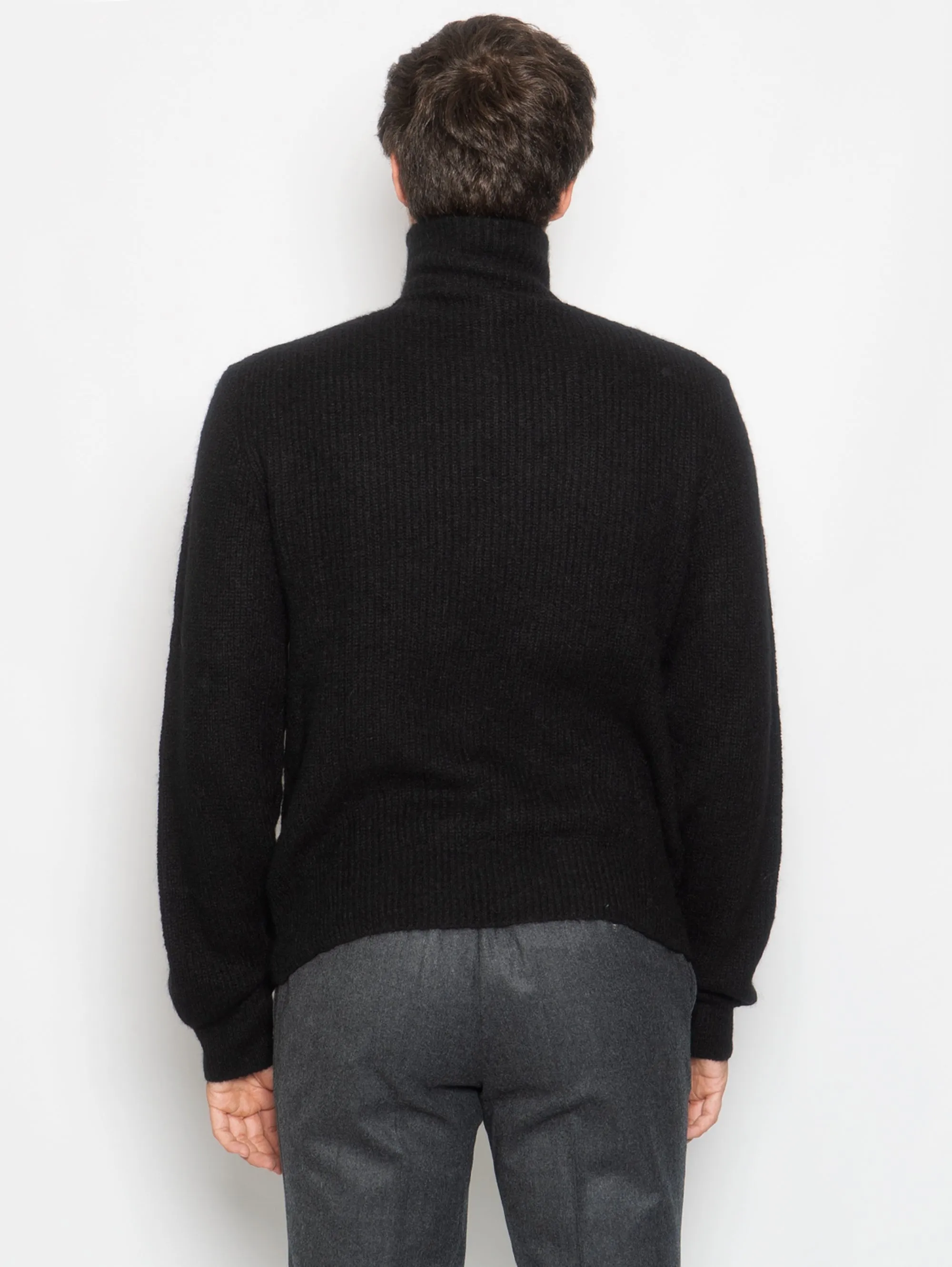 Maglia Collo Alto con Zip Nero