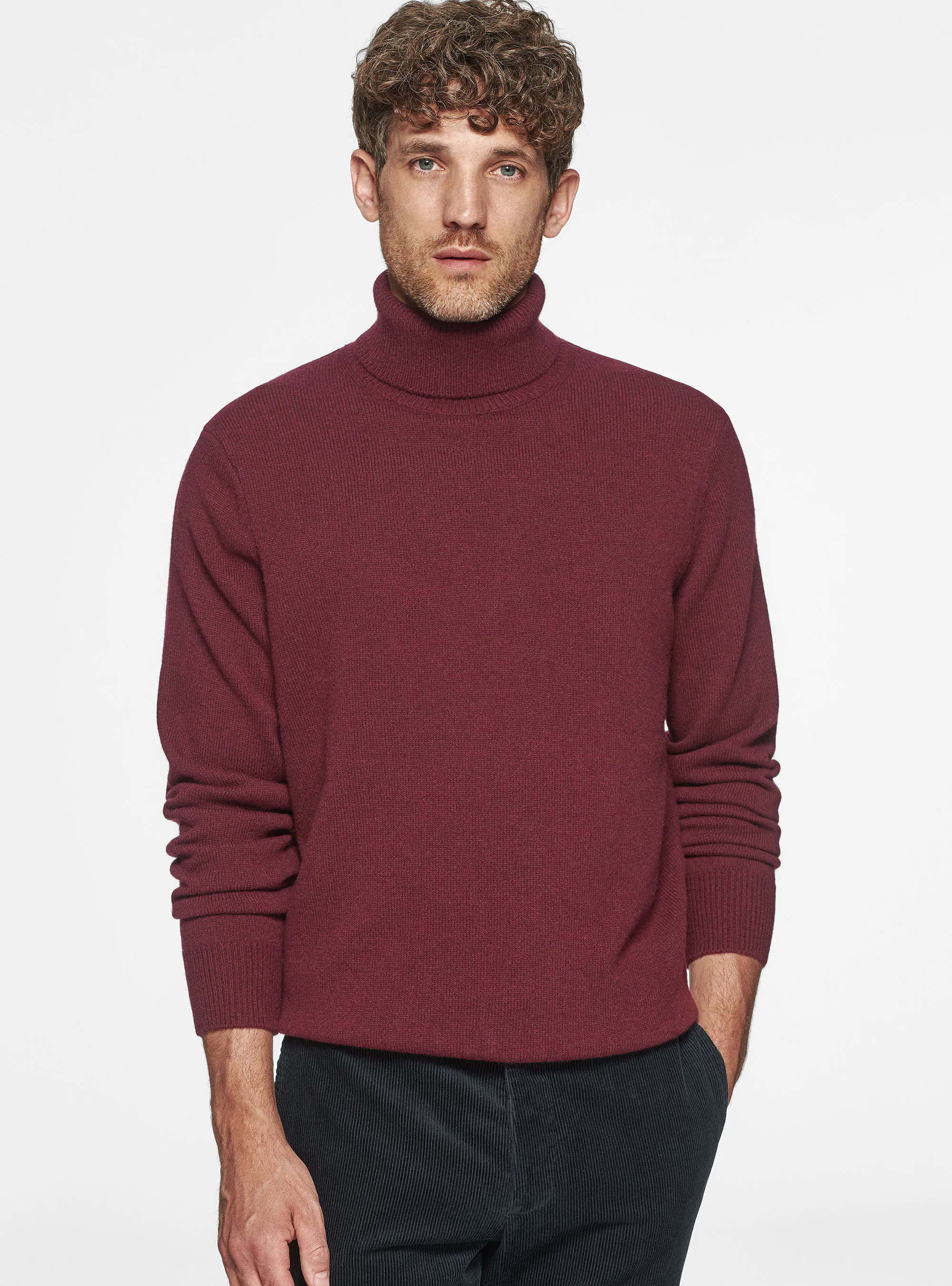 Maglia collo alto in lana merino