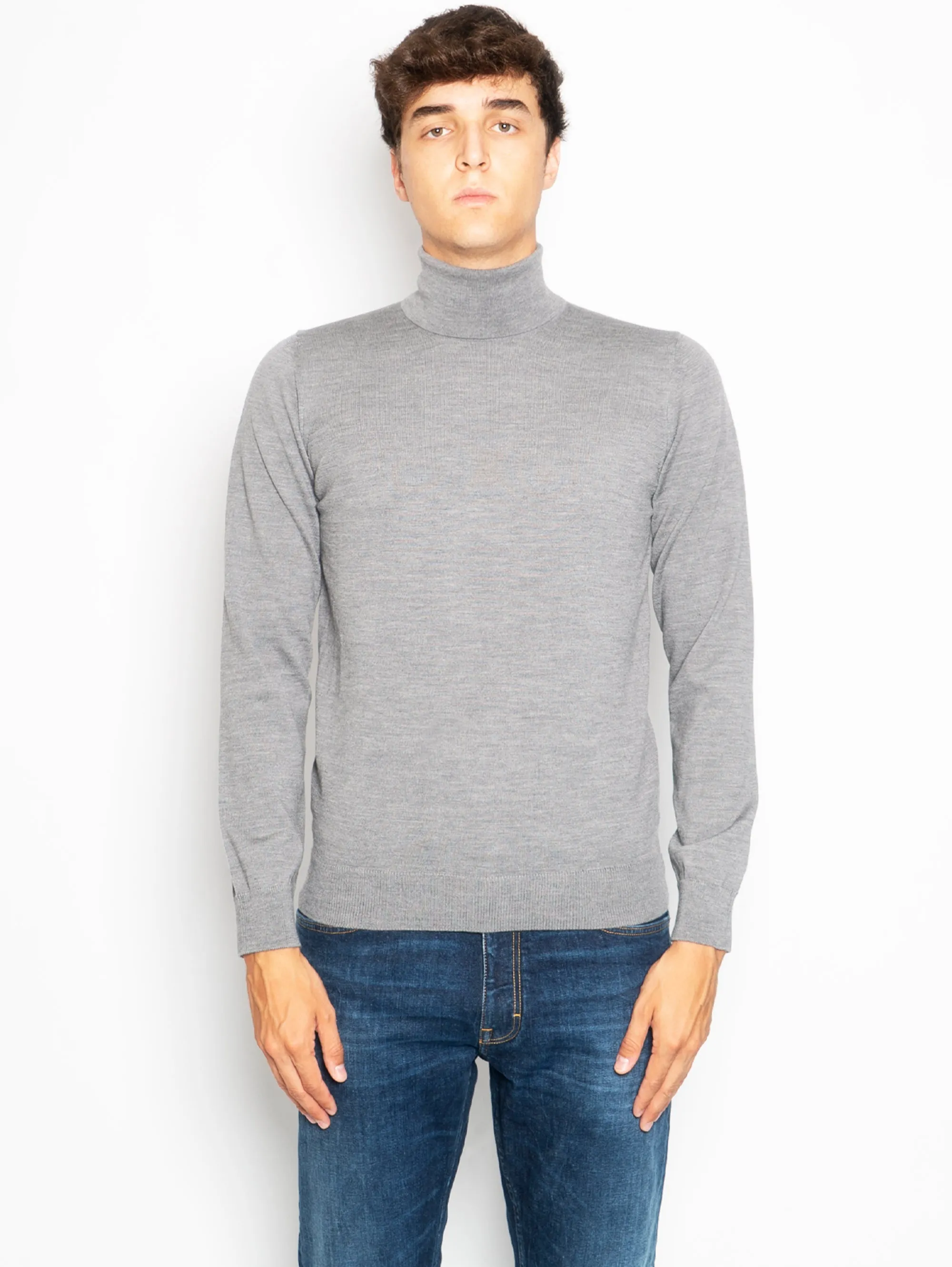 Maglia Collo Alto in Merinos Grigio