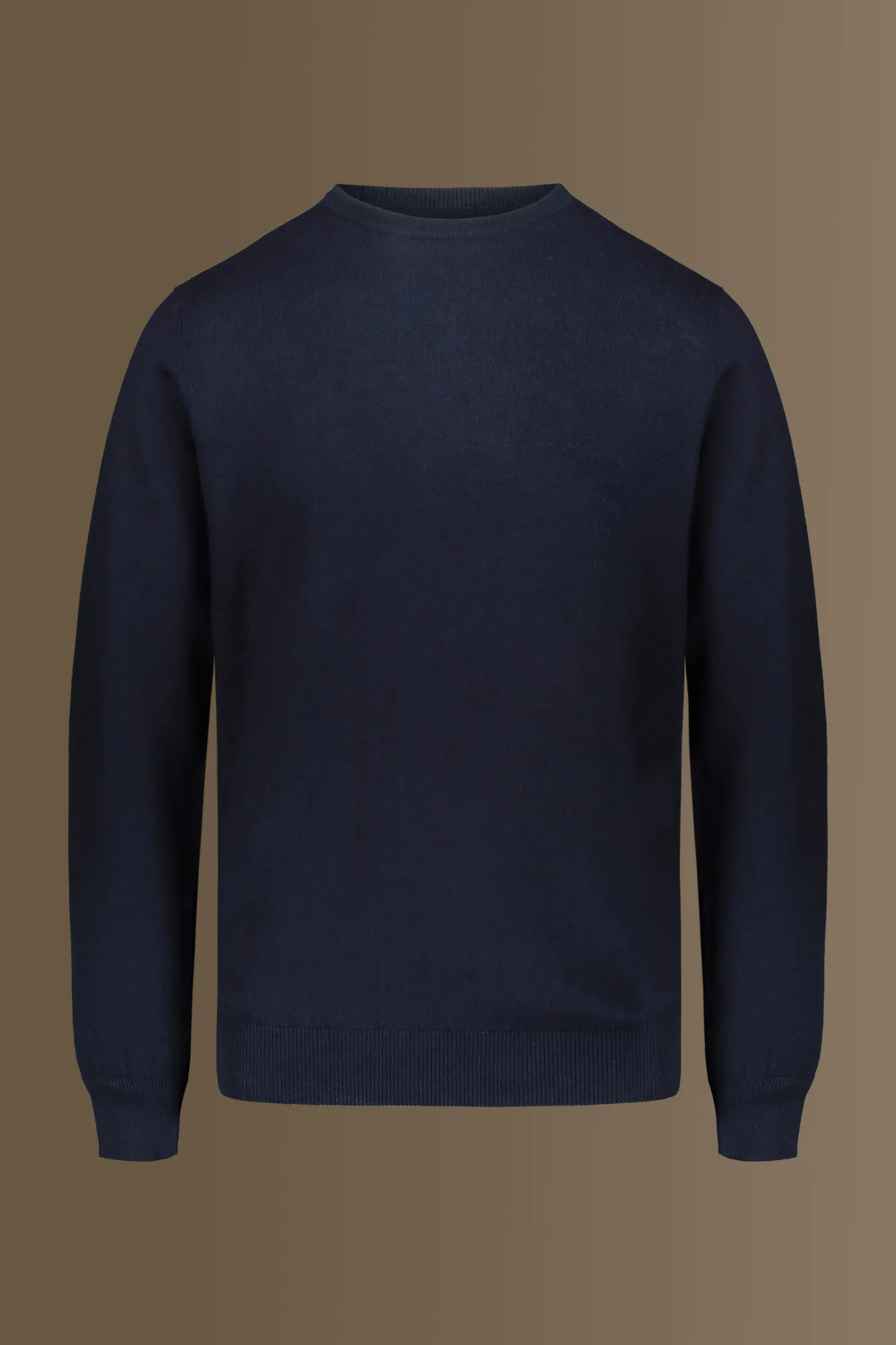 Maglia giro collo misto lana e cotone