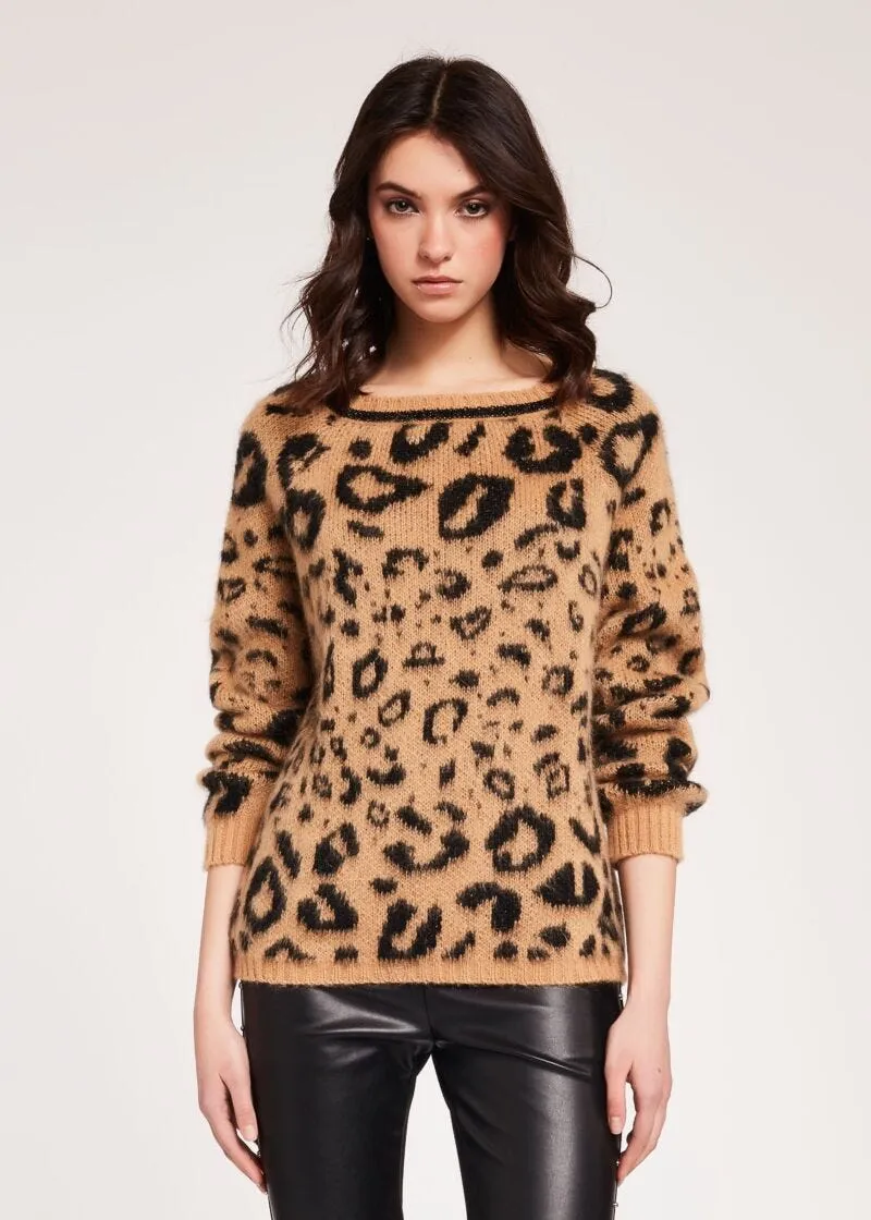 Maglia jacquard animalier