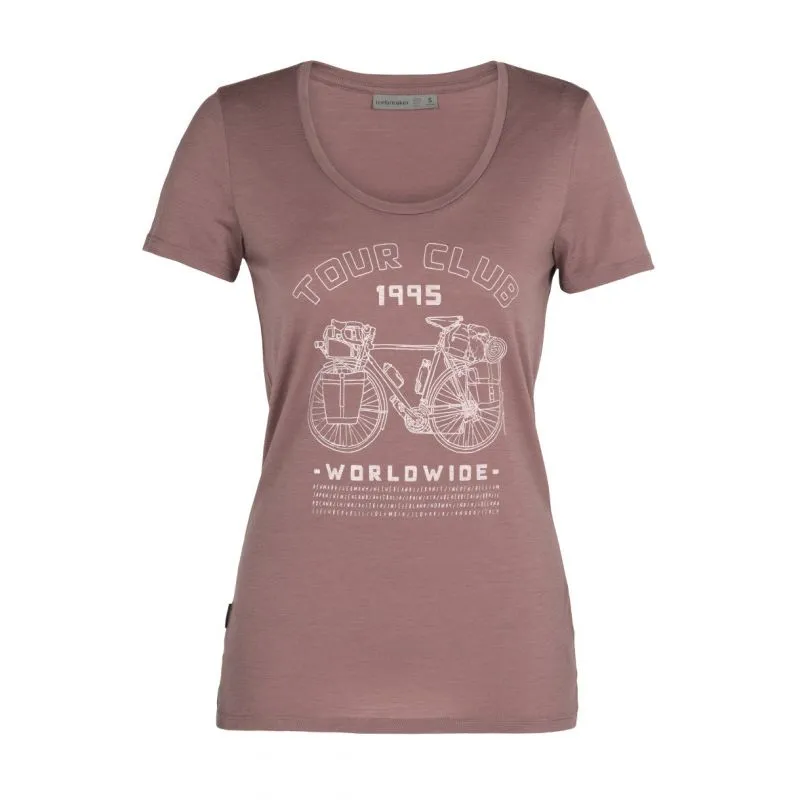 Maglietta Icebreaker Tech Lite Ss Scoop Tour Club 1995 (camoscio) da donna