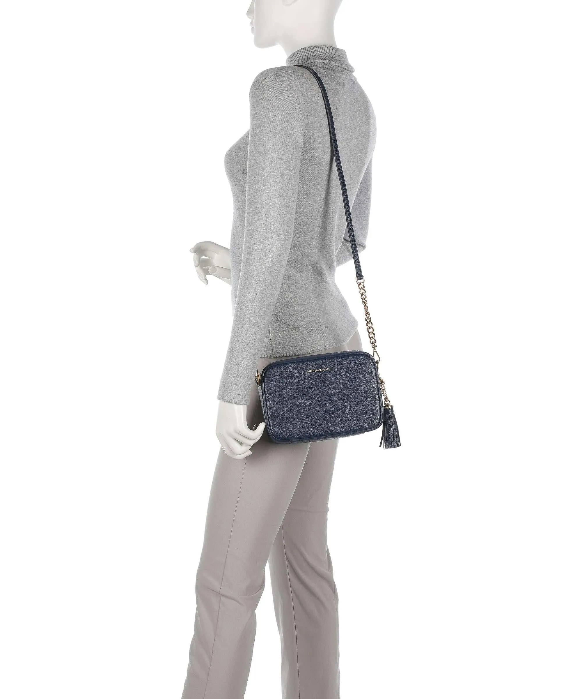  Michael Kors Jet Set Borsa a tracolla pelle di vacchetta grana navy  