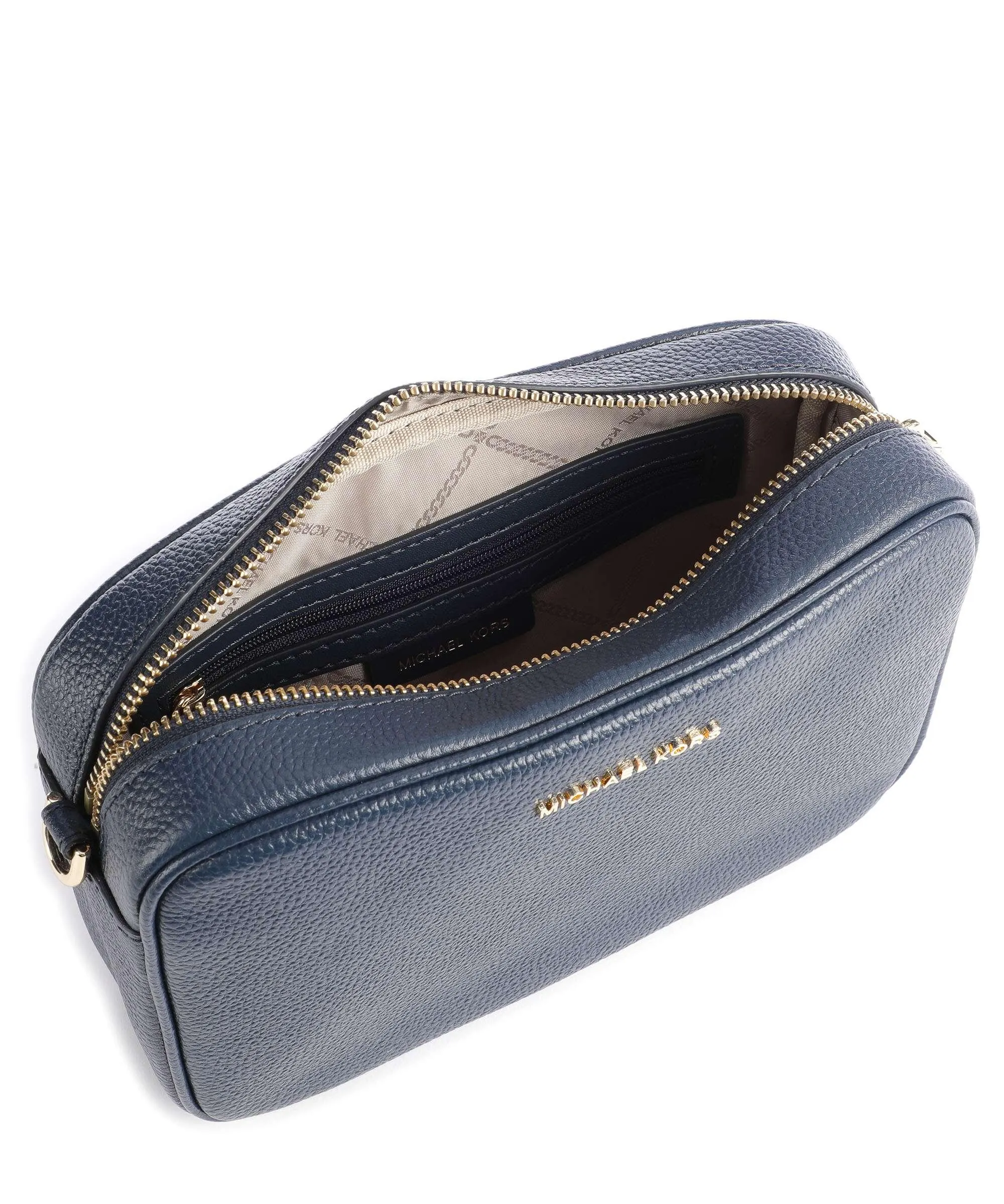  Michael Kors Jet Set Borsa a tracolla pelle di vacchetta grana navy  
