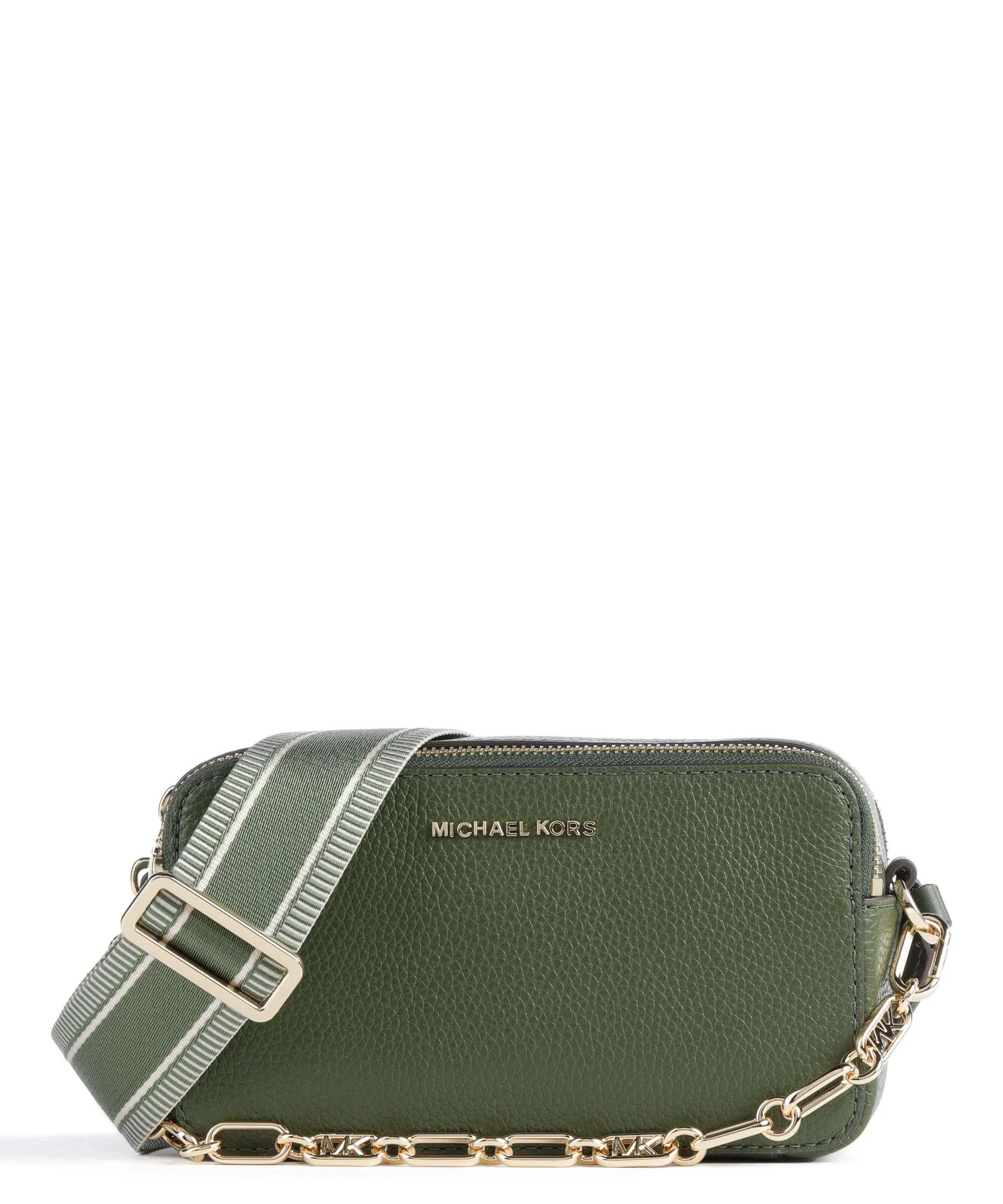  Michael Kors Jet Set Borsa a tracolla pelle di vacchetta grana verde scuro  