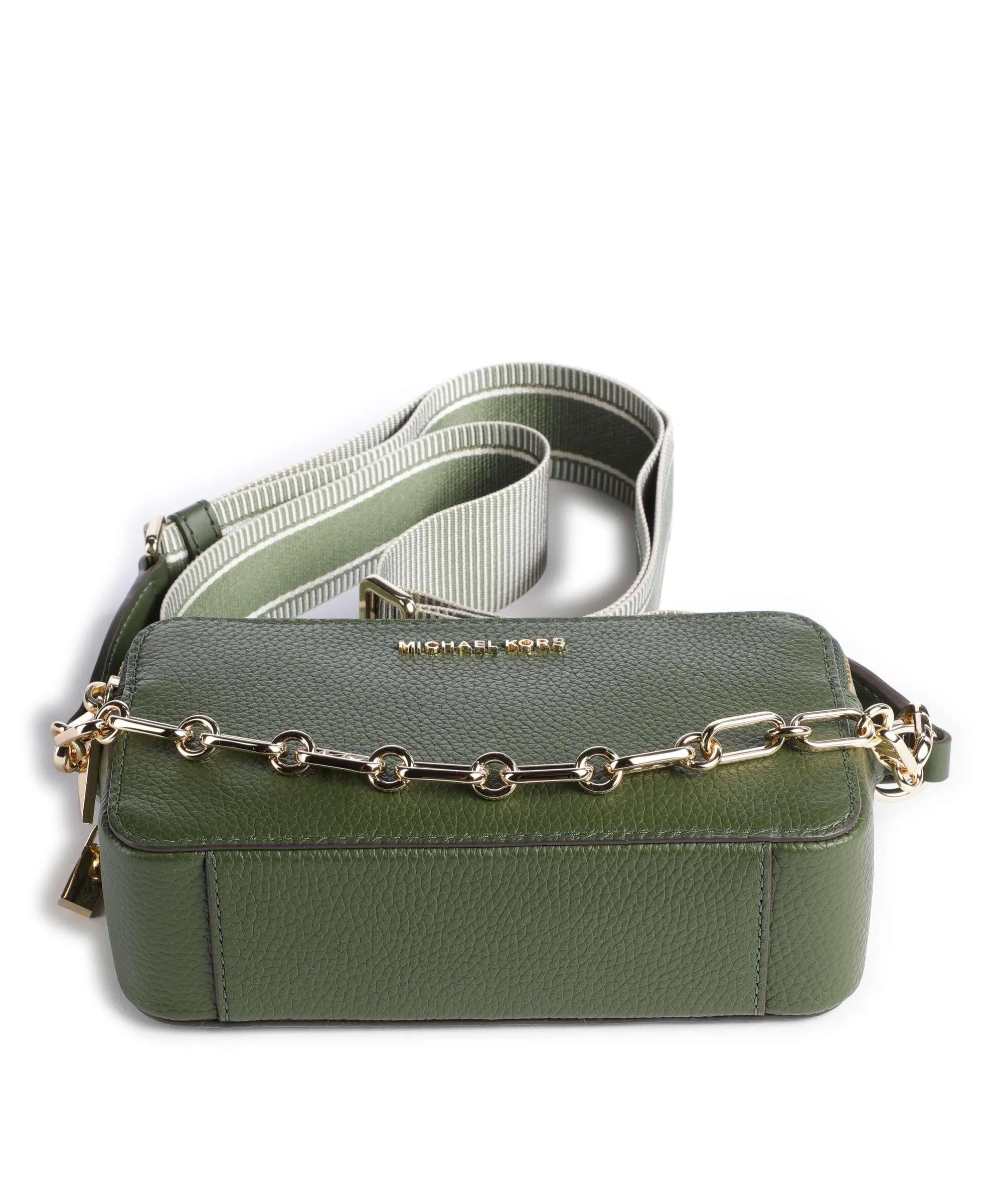  Michael Kors Jet Set Borsa a tracolla pelle di vacchetta grana verde scuro  