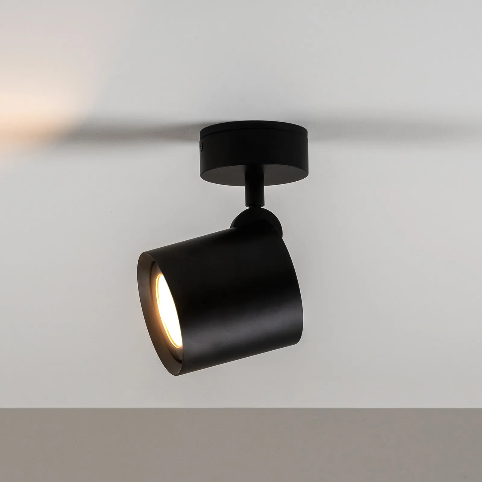 Milan Kronn plafoniera 1 luce altezza 16,6cm nero