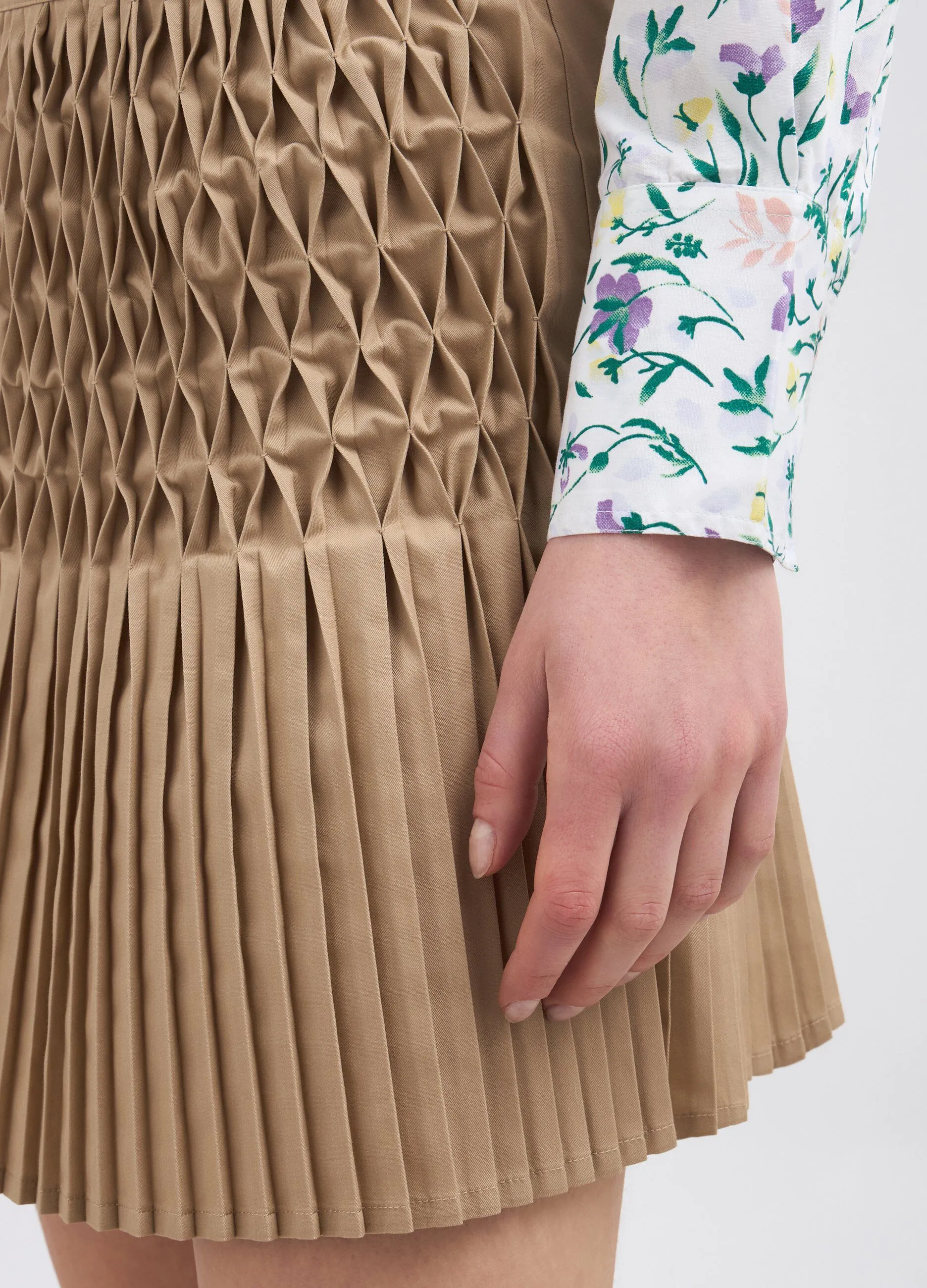 Minigonna plissettata in misto cotone donna