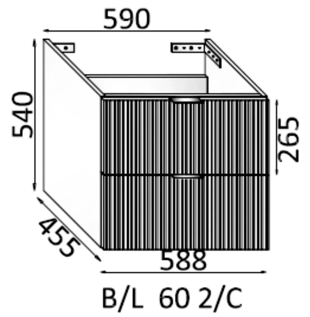 Mobile bagno base laterale sospesa Frame 60x54x45,5 cm opaco