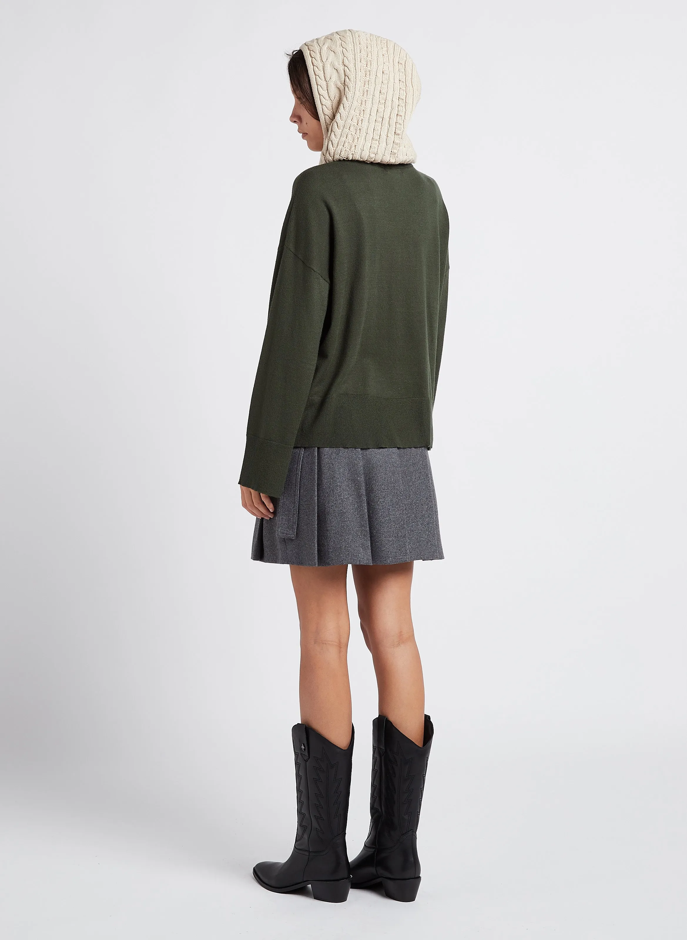  MOSS COPENHAGEN   RACHELLE - Maglione scollo a V in filato misto | Verde