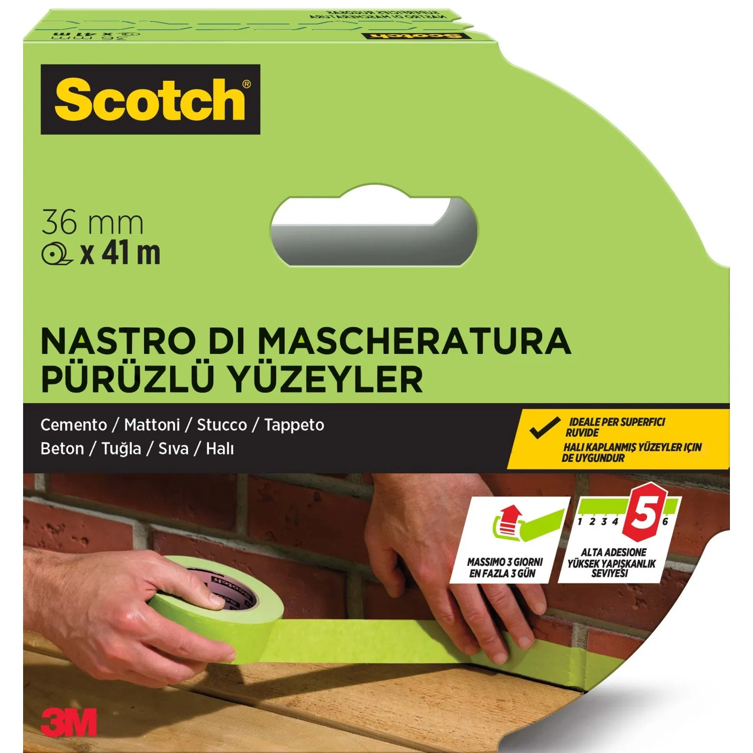 Nastro per mascheratura per superfici ruvide Scotch® 36 mm x 41 m