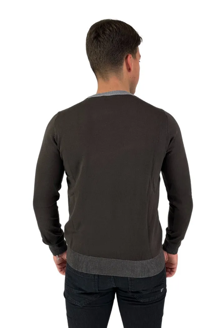 Nerovago maglia girocollo in misto viscosa con fantasia frontale 730401