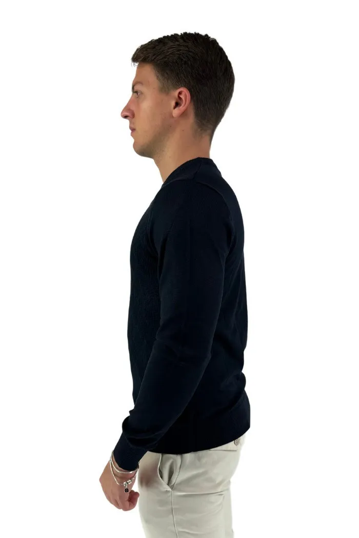 Nerovago maglia girocollo in misto viscosa con lavorazione 730131