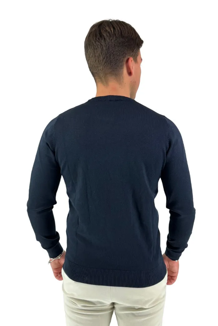 Nerovago maglia girocollo in misto viscosa con lavorazione 730131