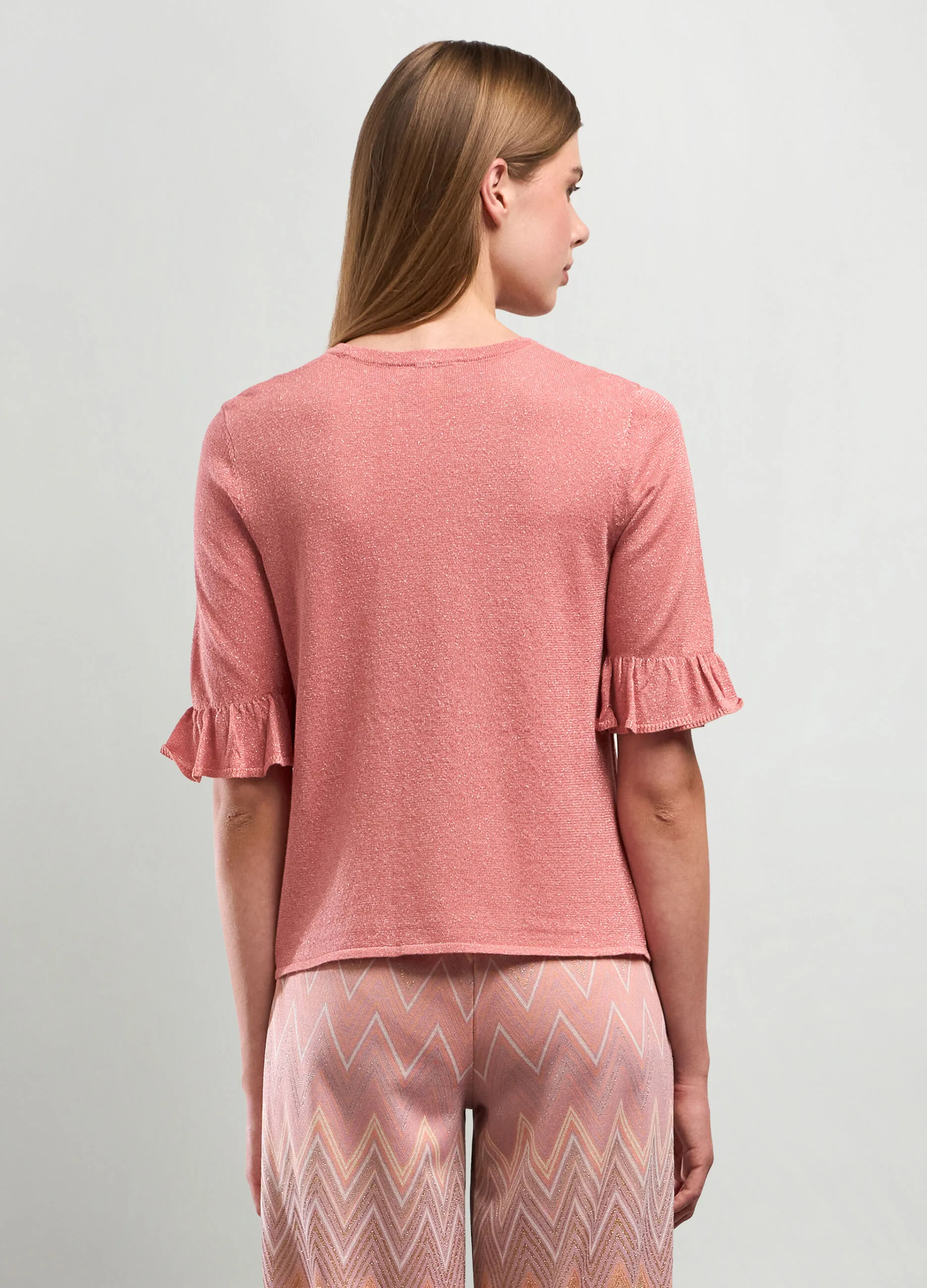 NICE & CHIC  T-shirt in misto viscosa e filo lurex donna