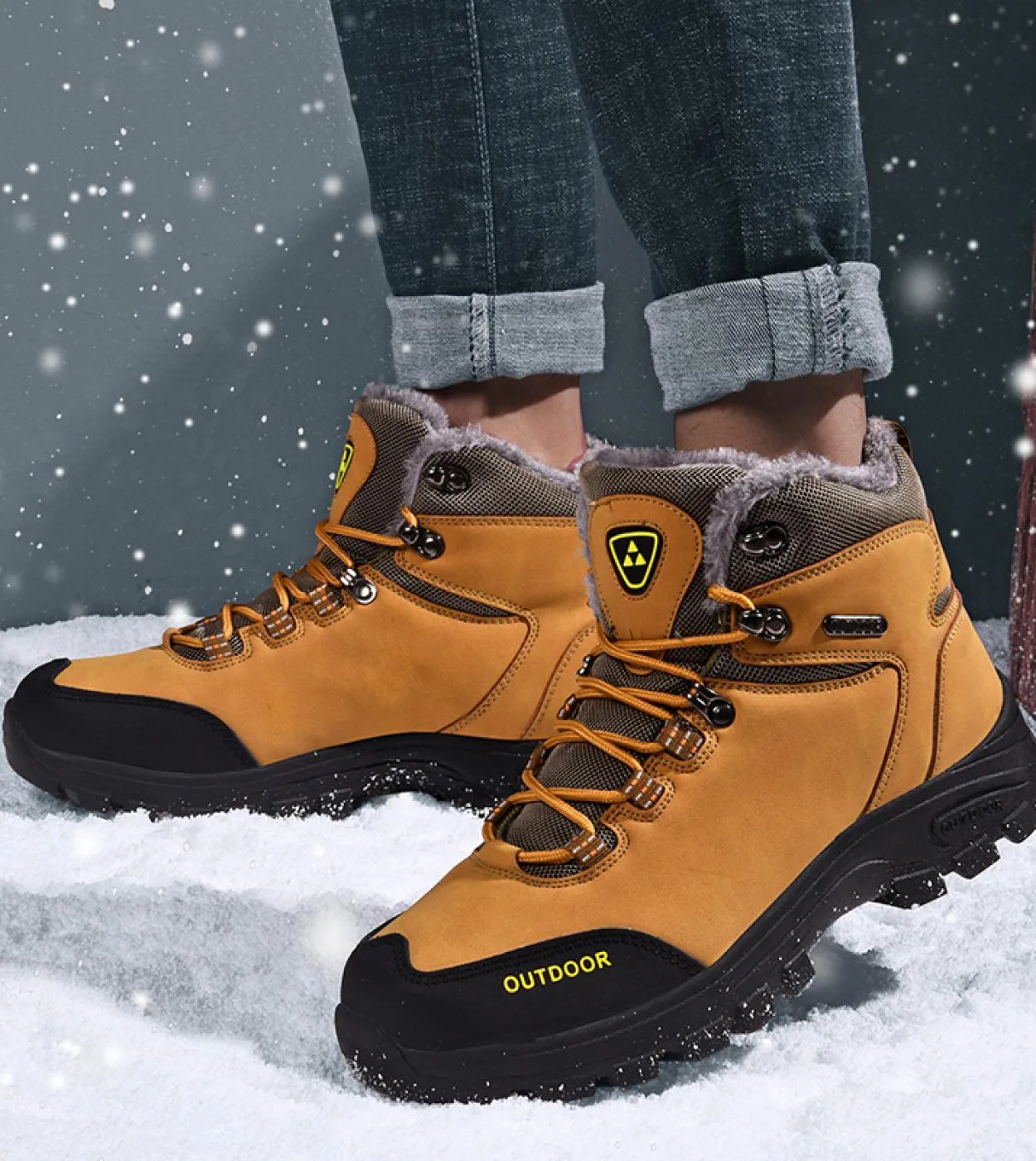 Nuove scarpe casual da uomo invernali Scarpe alte in pelle con lacci di alta qualità Scarpe sportive di tendenza Stivali da uomo