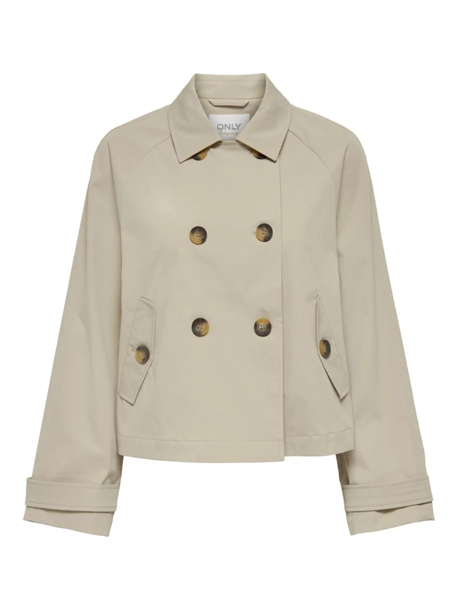 Only trench doppiopetto corto beige