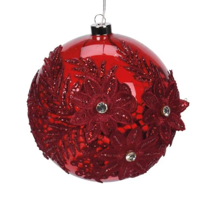 Pallina di Natale in Vetro a Led Rossa Ø15 cm 