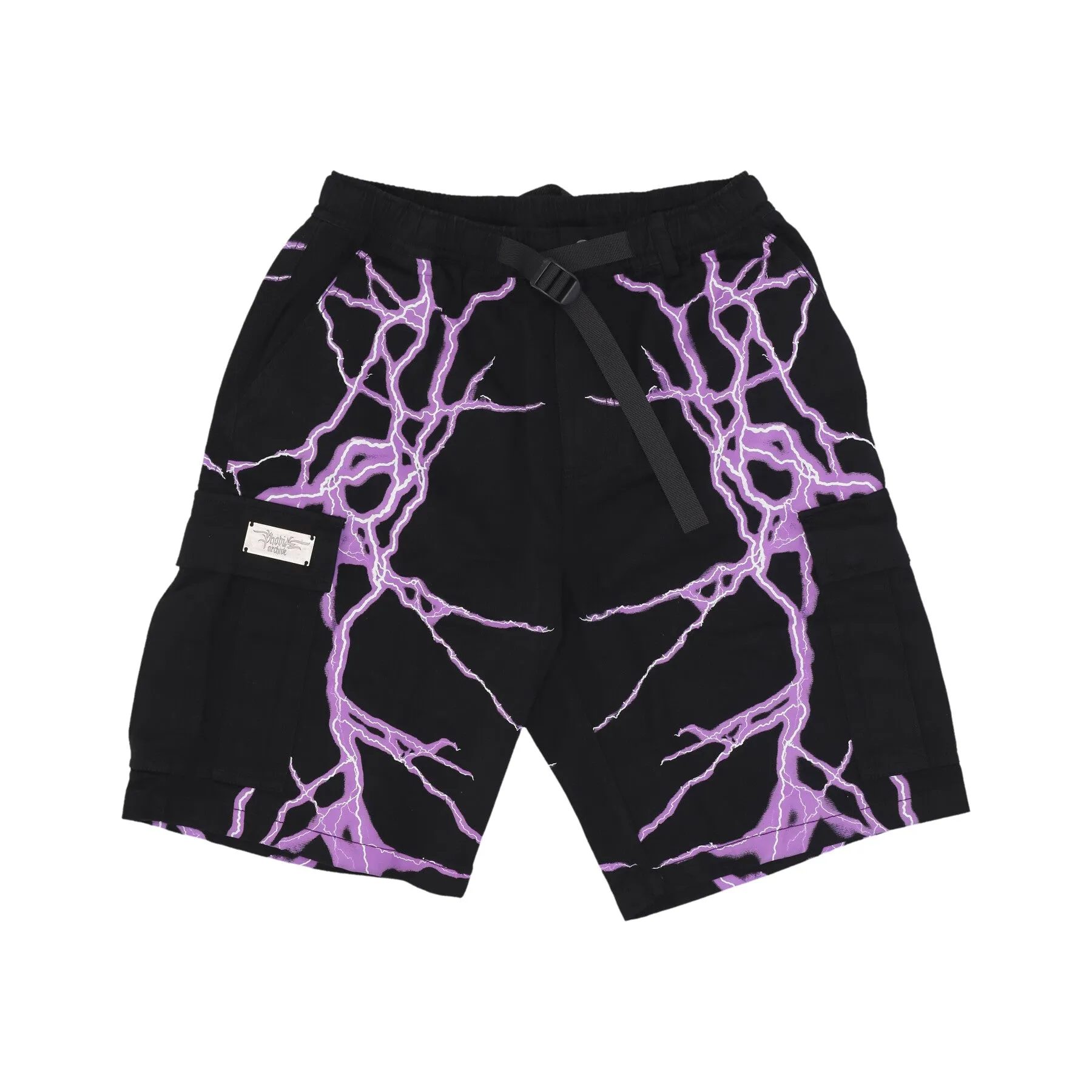 Pantalone Corto Uomo Lateral Lightning Cargo Shorts Black/purple