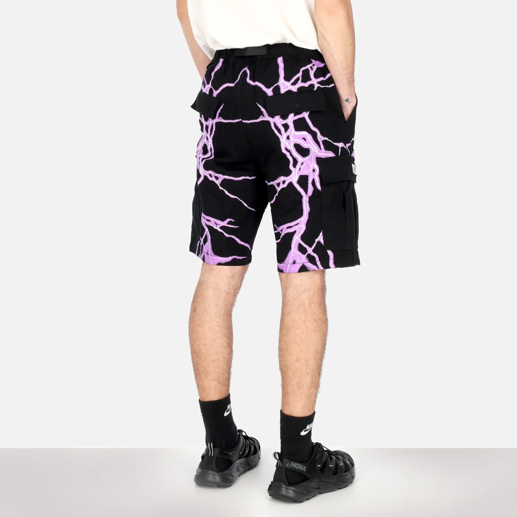 Pantalone Corto Uomo Lateral Lightning Cargo Shorts Black/purple