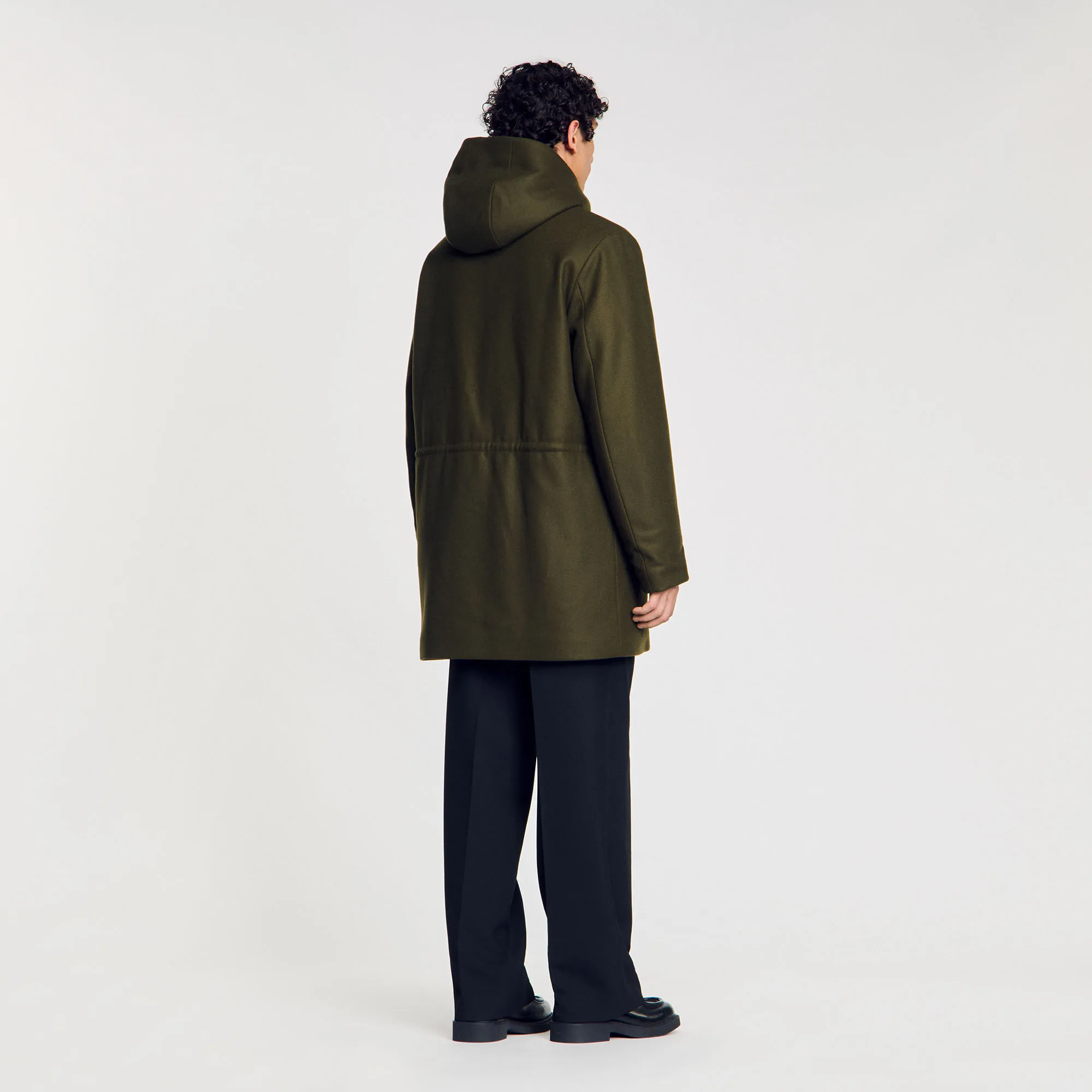 Parka in lana con cappuccio