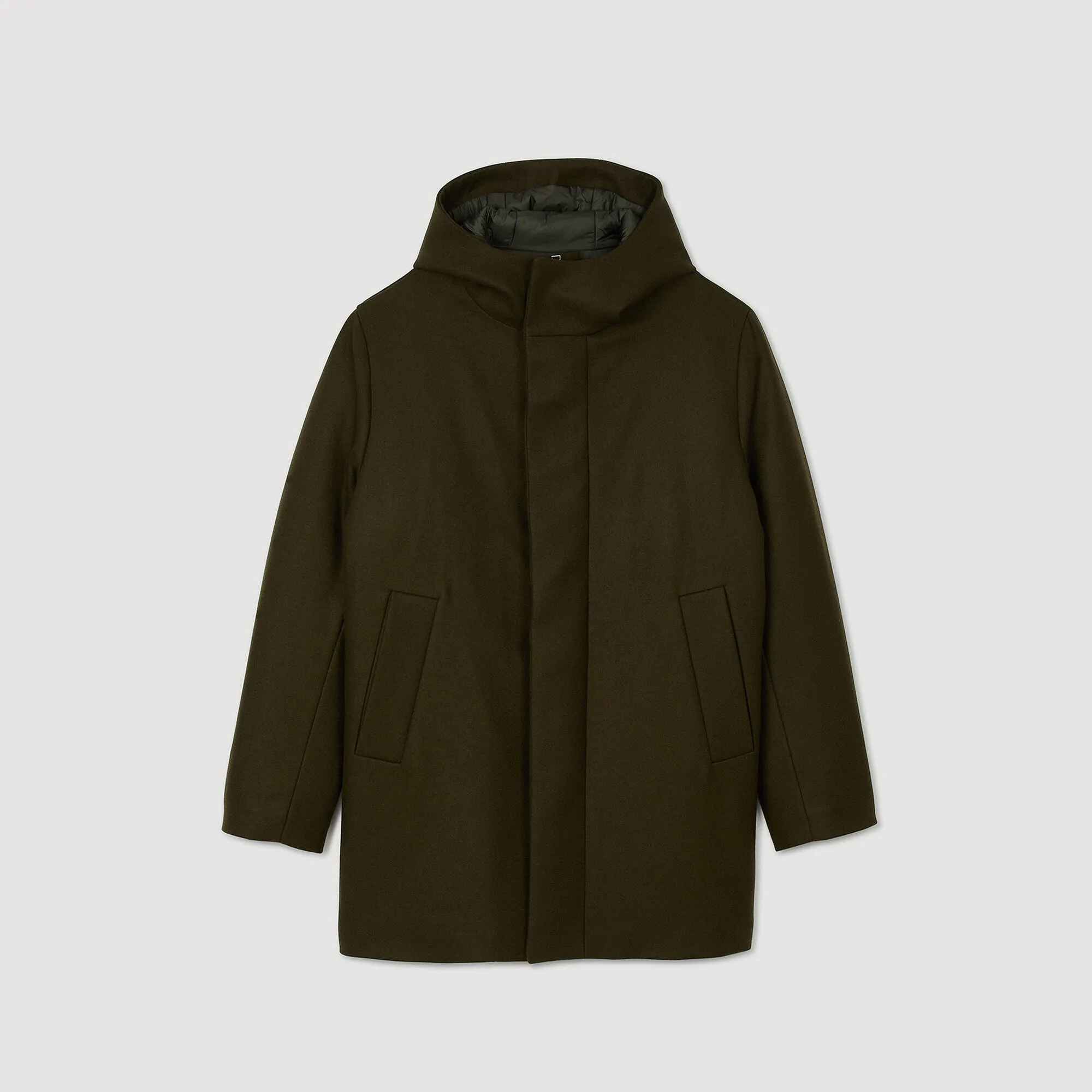 Parka in lana con cappuccio