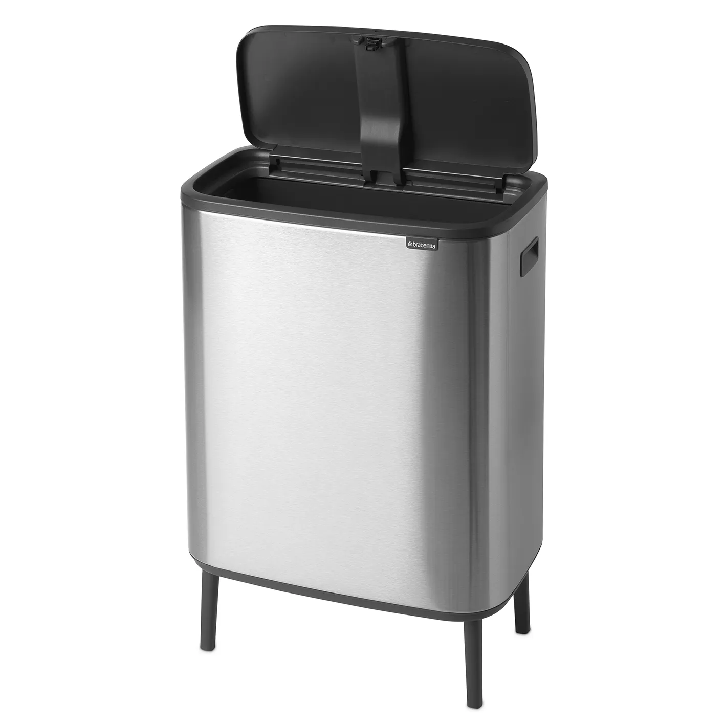 Pattumiera touch alta Bo 60 L.jz{font-size:18px}Mineral concrete grey