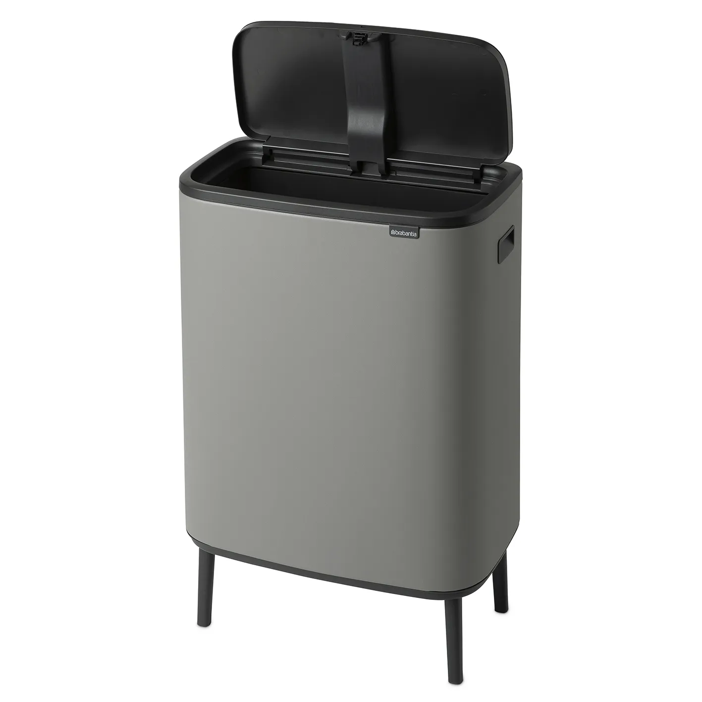 Pattumiera touch alta Bo 60 L.jz{font-size:18px}Mineral concrete grey