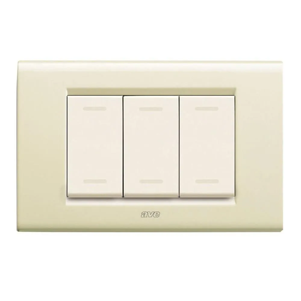 Placca Metallo Zama45 Bianco Blanc (RAL 1013) 3 Mod.Ave 45P93BP