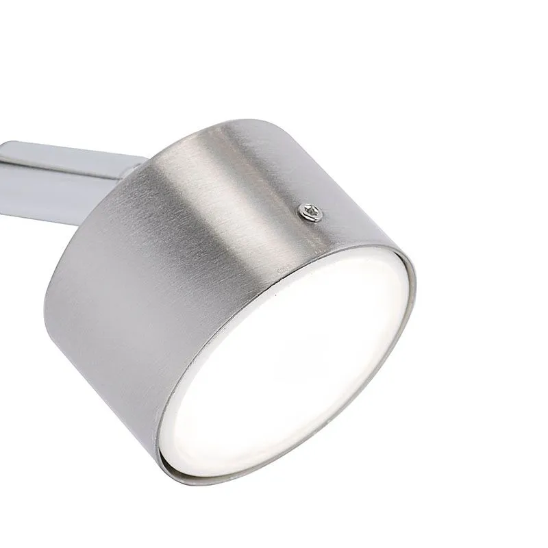 Plafoniera moderna angolare acciaio con vetro tondo incl. LED - NANA