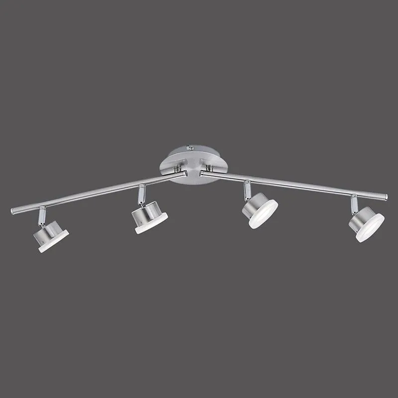 Plafoniera moderna angolare acciaio con vetro tondo incl. LED - NANA