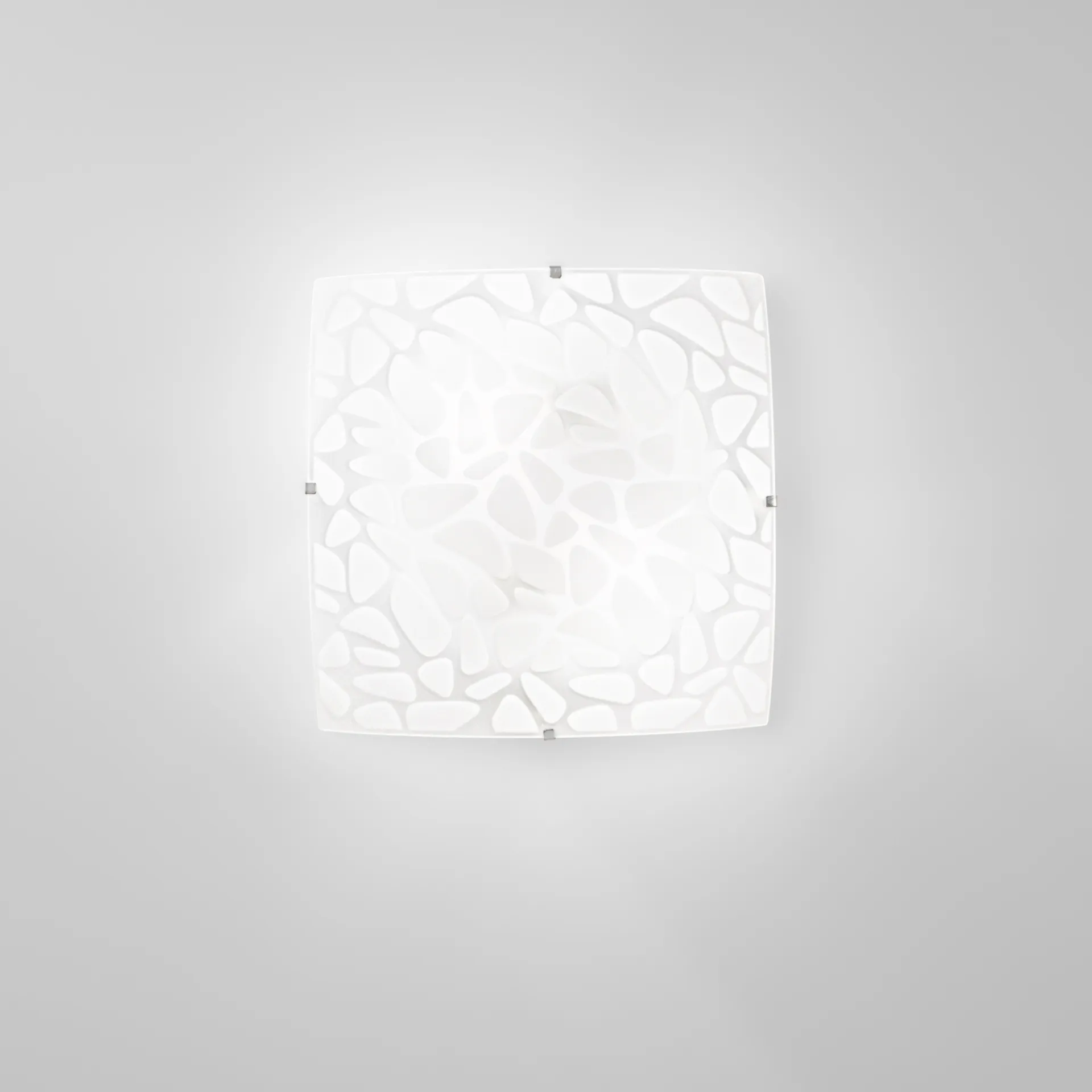 Plafoniera Vetro Con Decoro Sasso Bianca 30cm Island Fan Europe