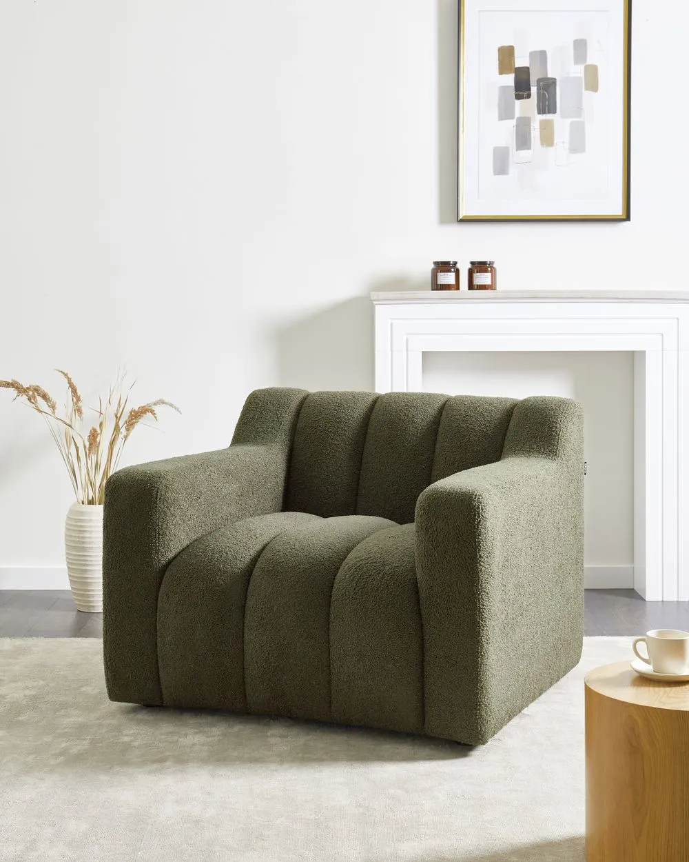 Poltrona AGERUP Bouclé Verde scuro