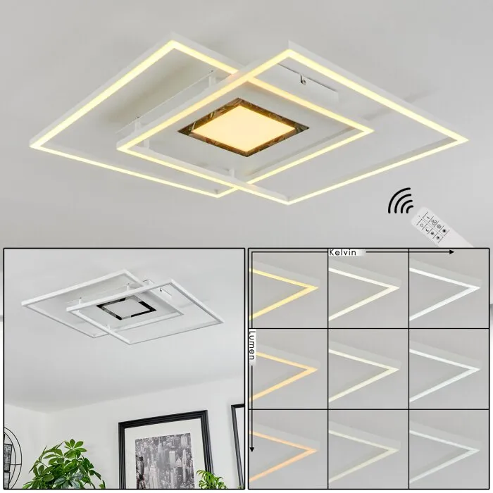 Popoy Plafoniera LED Bianco, 1-Luce, Telecomando