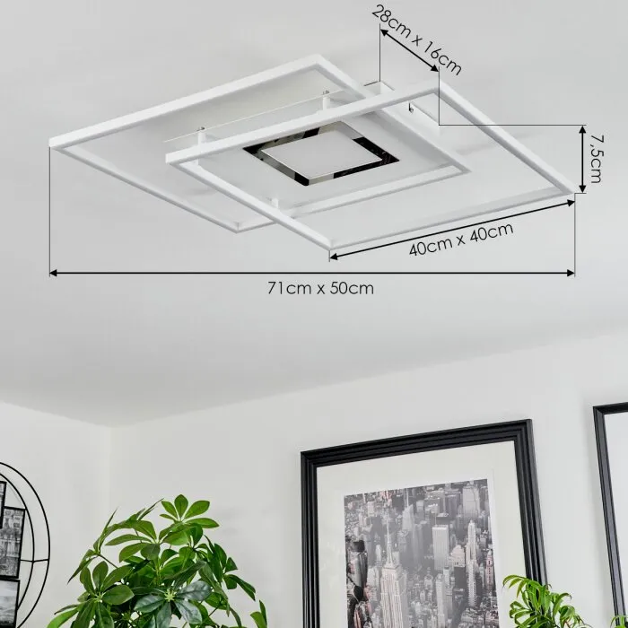 Popoy Plafoniera LED Bianco, 1-Luce, Telecomando